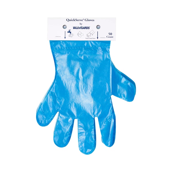 Valugards Poly Quick Serve Blue One Size Fits All Glove, PK1000